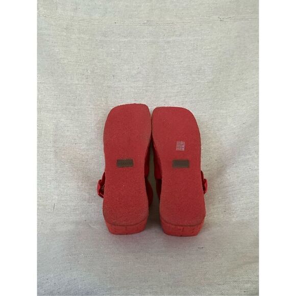 Coach Red Orange Noelle Sandal In Signature Terry Cloth size 6.5 - Picture 5 of 6